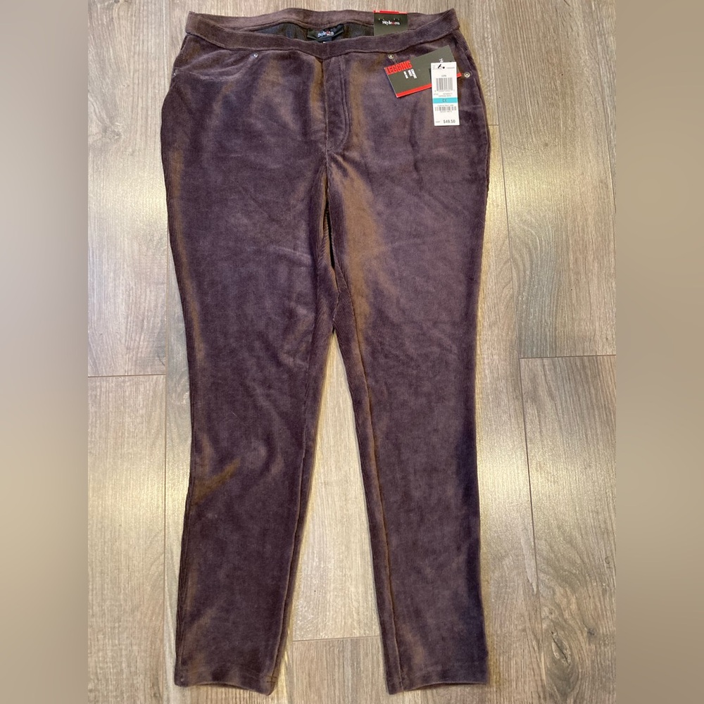 Brown Leggings in soft corduroy